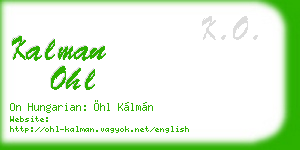 kalman ohl business card