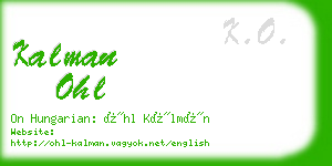 kalman ohl business card